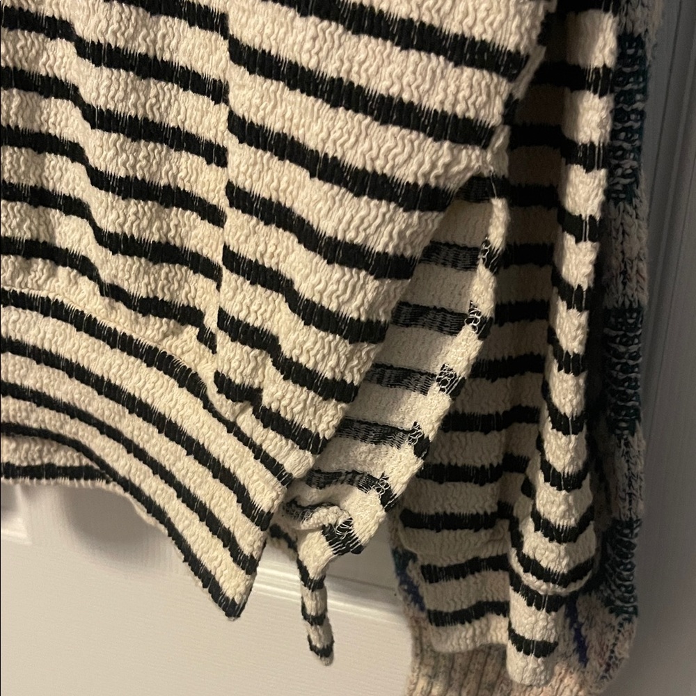 TALULAH Black and Cream Striped Crew Sweater - Picture 7 of 7